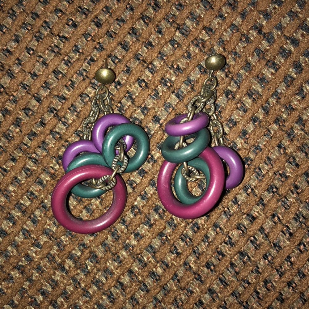 3 for $10 Plastic and gold tone dangle earrings
